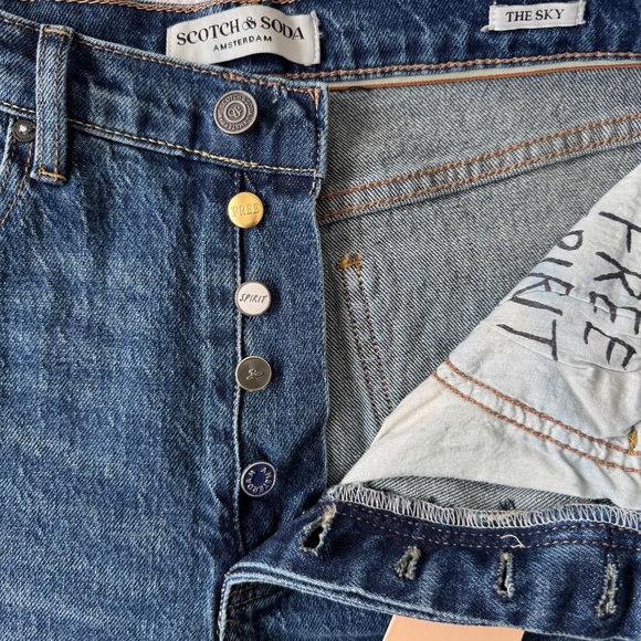 NWT Scotch & Soda "The Sky" Highest Rise Straight Jeans Tribeca Blue Size 8/29 - Picture 9 of 16